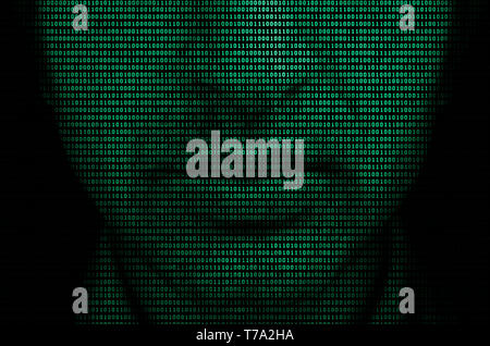 Man's face formed by the binary code depicting the concept of matrix Stock Photo