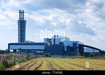 Energy from waste incinerator power station under construction at Great ...