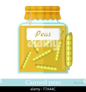 Glass jar with canned vegetables Stock Vector