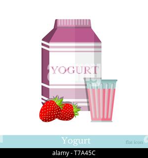 Milk product in flat style Stock Vector