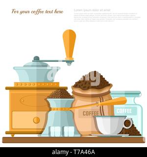 Cooffee flat illustration on white Stock Vector