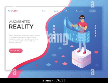 Isometric Virtual Augmented Reality Stock Vector