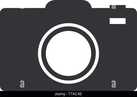 Slr camera logo black on a white background Vector Image