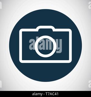 Flat photo camera photography icon or symbol vector line art illustration Stock Vector
