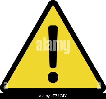 Yellow black warning sign with exclamation mark icon vector illustration Stock Vector