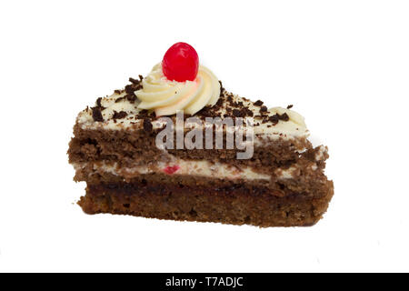 portion of cake isolated on white background Stock Photo