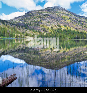 upper holland lake below waldbillig mountain in the swan range near condon, montana Stock Photo