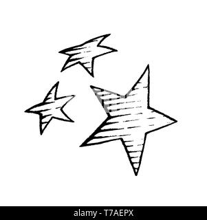 Vector Illustration of a Scratchboard Style Ink Drawing of Stars Stock Photo