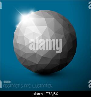 Abstract sphere background - 3D vector illustration on blue background Stock Vector