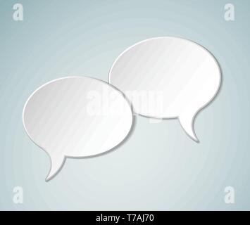 Simple white Vector Comic Speech bubbles Stock Vector