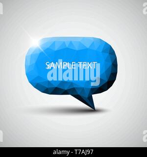 Vector abstract blue speech bubble with sample text Stock Vector