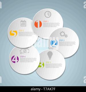 Set of round Vector steps / options / infographics template Stock Vector