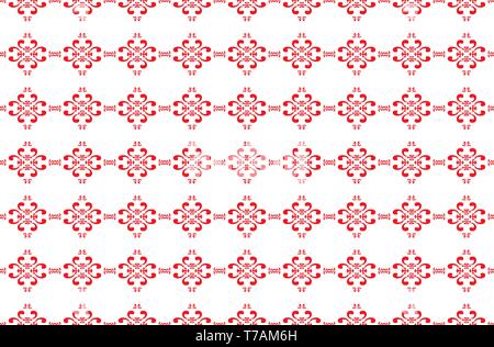 Vector floral seamless pattern. Subtle abstract minimal texture with small flowers in diagonal grid. Retro vintage style ornament. Red terracotta and  Stock Vector