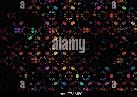 a pattern with a plant abstract ornament of colorful in pink violet shades on a dark background. Vector illustration Suitable for fabric, wallpaper an Stock Vector