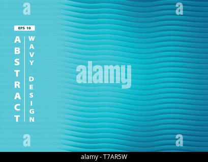 Abstract blue aqua sea wavy pattern design background. You can use for cover design, ad, poster, artwork, print, presentation. illustration vector Stock Vector