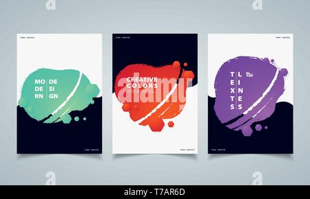 Abstract hexagonal colorful fluid geometric shape banners brochure. You can use for ad, poster, book, template, annual report, cover, artwork. illustr Stock Vector