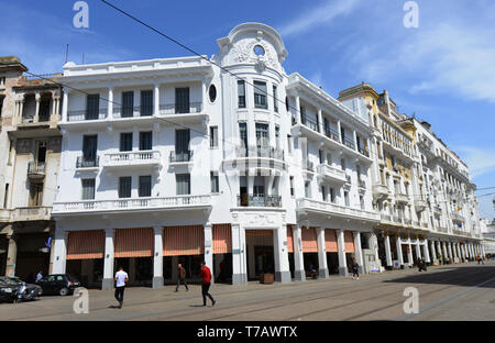 Boulevard Mohammed-V in central Casablanca. Stock Photo