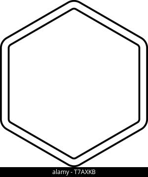 Hexagon shape element icon outline black color vector