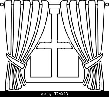 Living room view. Interior outline sketch. Furniture blueprint Stock ...