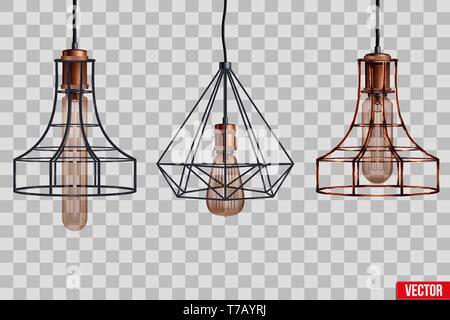 Decorative edison light bulb wire shade Stock Vector