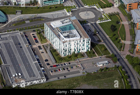 aerial view of Greater Manchester Police Headquarters, Monsall, Moston Vale, Manchester Stock Photo