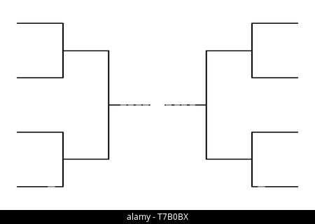 Simple black tournament bracket template for 16 teams isolated on white ...