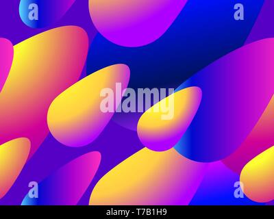 Colorful liquid shape seamless pattern. Fluid concept design. Abstract geometric gradient background. Vector illustration Stock Vector