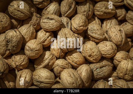 dried walnuts in market Stock Photo