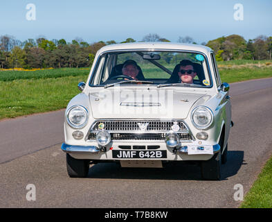 Vintage 1964 Ford Consul car arriving at Archerfield Estate, North Berwick Rotary Club Classic Car Tour 2019, East Lothian, Scotland, UK Stock Photo