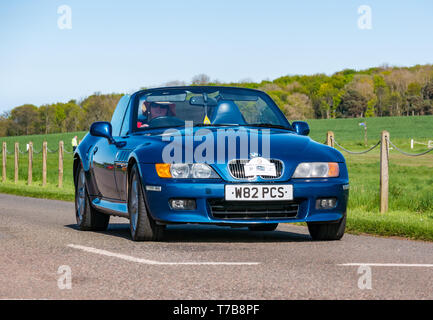 Classic 2000 BMW 3 Series convertible sports car at Archerfield Estate, North Berwick Rotary Club Classic Car Tour 2019, East Lothian, Scotland Stock Photo