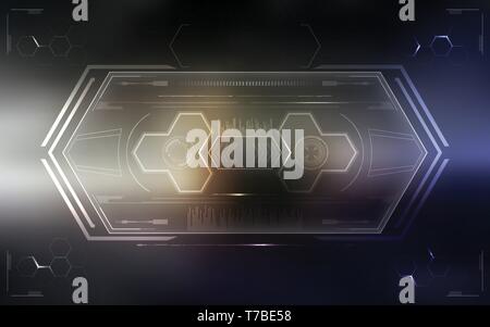 Sci-Fi Futuristic Glowing HUD Display. Vitrual Reality Stock Vector