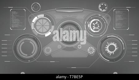 Sci-Fi Futuristic Glowing HUD Display. Vitrual Reality Stock Vector