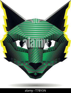 Polygonal creative cat vector drawing in pop art style. Stock Vector