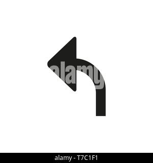 Turn left arrow white background.... Stock Vector