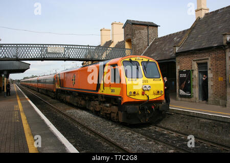 Newbridge station,Ireland, April 2008, an Iarnrod Eireann train service Stock Photo