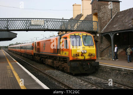 Newbridge station,Ireland, April 2008, an Iarnrod Eireann train service Stock Photo