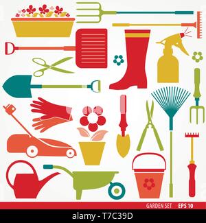 Garden tools set. Vector stock illustration Stock Vector