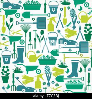 Seamless garden pattern. Vector stock illustration Stock Vector