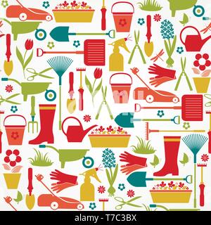 Seamless garden pattern. Vector stock illustration Stock Vector