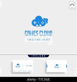 cloud game logo design template vector icon element - vector Stock Vector