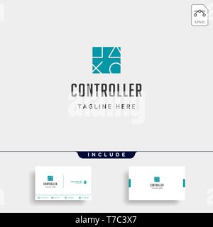 game controller simple logo line template vector icon element - vector Stock Vector