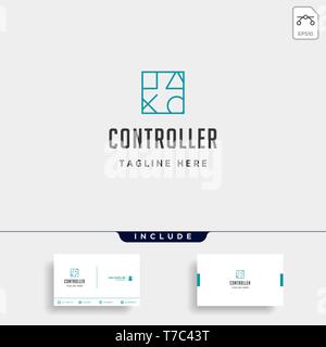 game controller simple logo line template vector icon element - vector Stock Vector