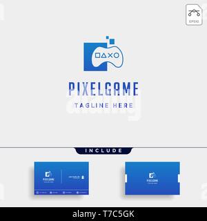 pixel game logo design vector illustration icon element isolated - vector Stock Vector