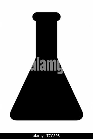 Erlenmeyer dark silhouette isolated on white background Stock Vector