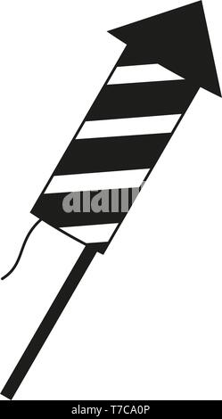 Back and white firework rocket Stock Vector