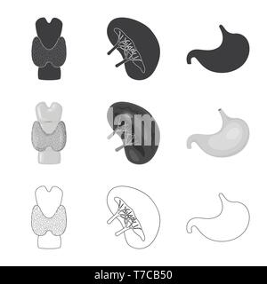 Isolated object of biology and scientific logo. Set of biology and laboratory vector icon for stock. Stock Vector