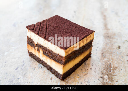 delicious tiramisu cake on the marble table Stock Photo