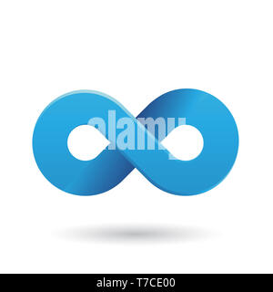 Vector Illustration of Blue Shaded and Thick Infinity Symbol isolated on a White Background Stock Photo