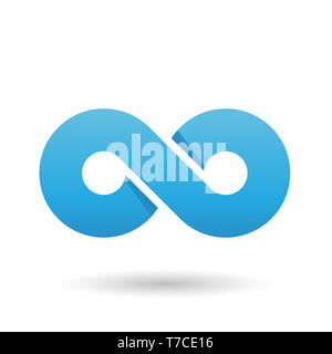 Vector Illustration of Blue Thick Infinity Symbol isolated on a White Background Stock Photo