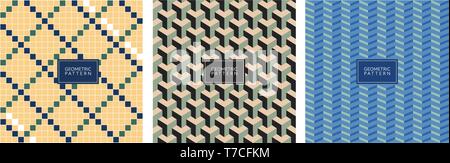 Geometric pattern vector. Square background. Japanese template. Blue concept style. Stock Vector